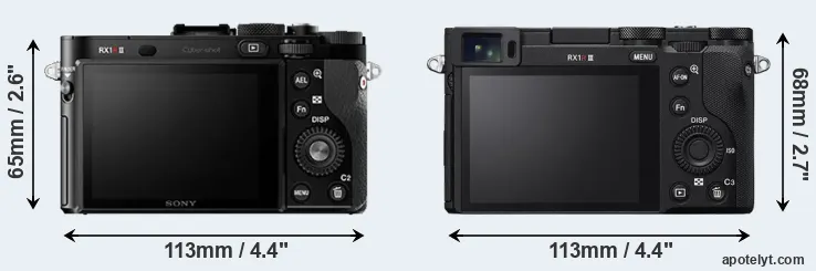 Comparison RX1R II or RX1R III rear