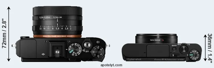 Compare RX1R II versus WX800 top