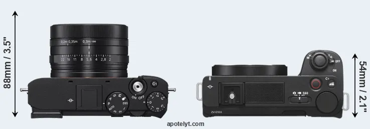 Compare RX1R III versus ZV-E10 II top
