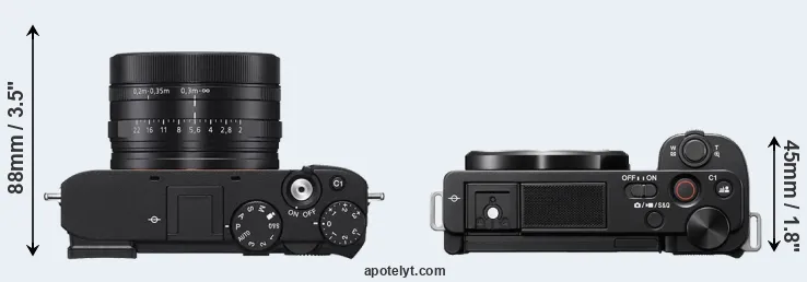 Compare RX1R III versus ZV-E10 top