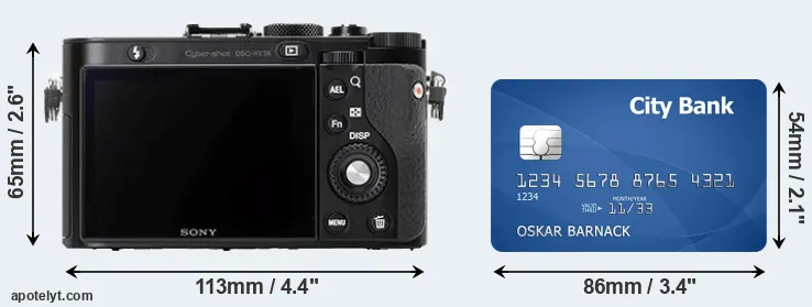 RX1R and credit card rear side