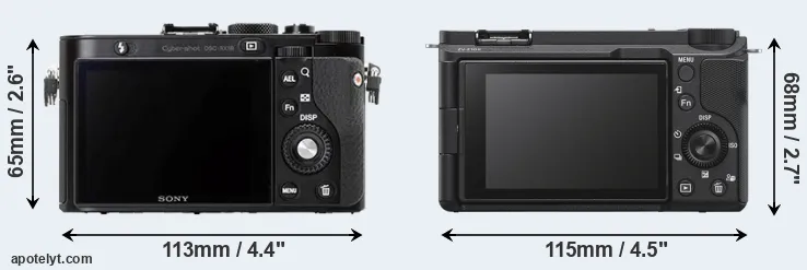 Comparison RX1R or ZV-E10 II rear