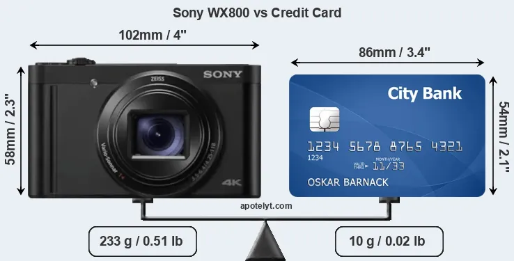 Sony WX800 vs credit card front