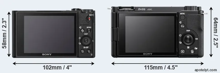 Comparison WX800 or ZV-E10 rear