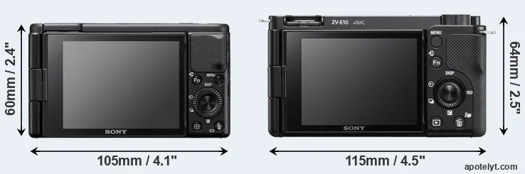 Comparison ZV-1 or ZV-E10 rear