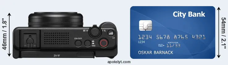 ZV-1F versus credit card top view