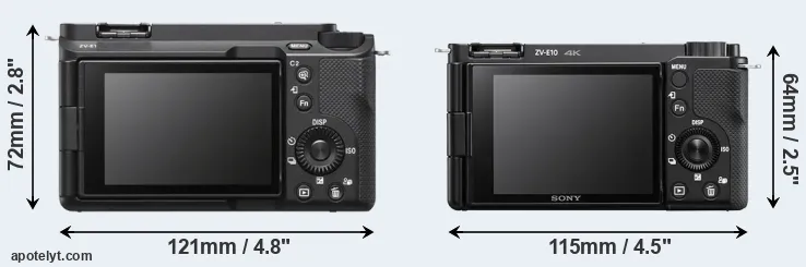 Comparison ZV-E1 or ZV-E10 rear