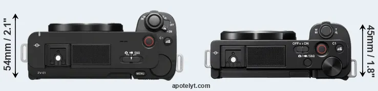 Compare ZV-E1 versus ZV-E10 top