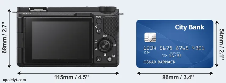 ZV-E10 II and credit card rear side