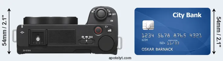 ZV-E10 II versus credit card top view