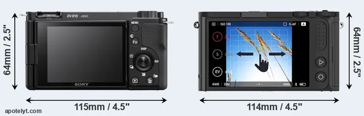 Comparison ZV-E10 or M1 rear